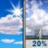 Friday: A 20 percent chance of showers and thunderstorms after 1pm. Mostly sunny and hot, with a high near 96. South wind around 5 mph. Friday: A 20 percent chance of showers and thunderstorms after 1pm. Mostly sunny and hot, with a high near 96. South wind around 5 mph.